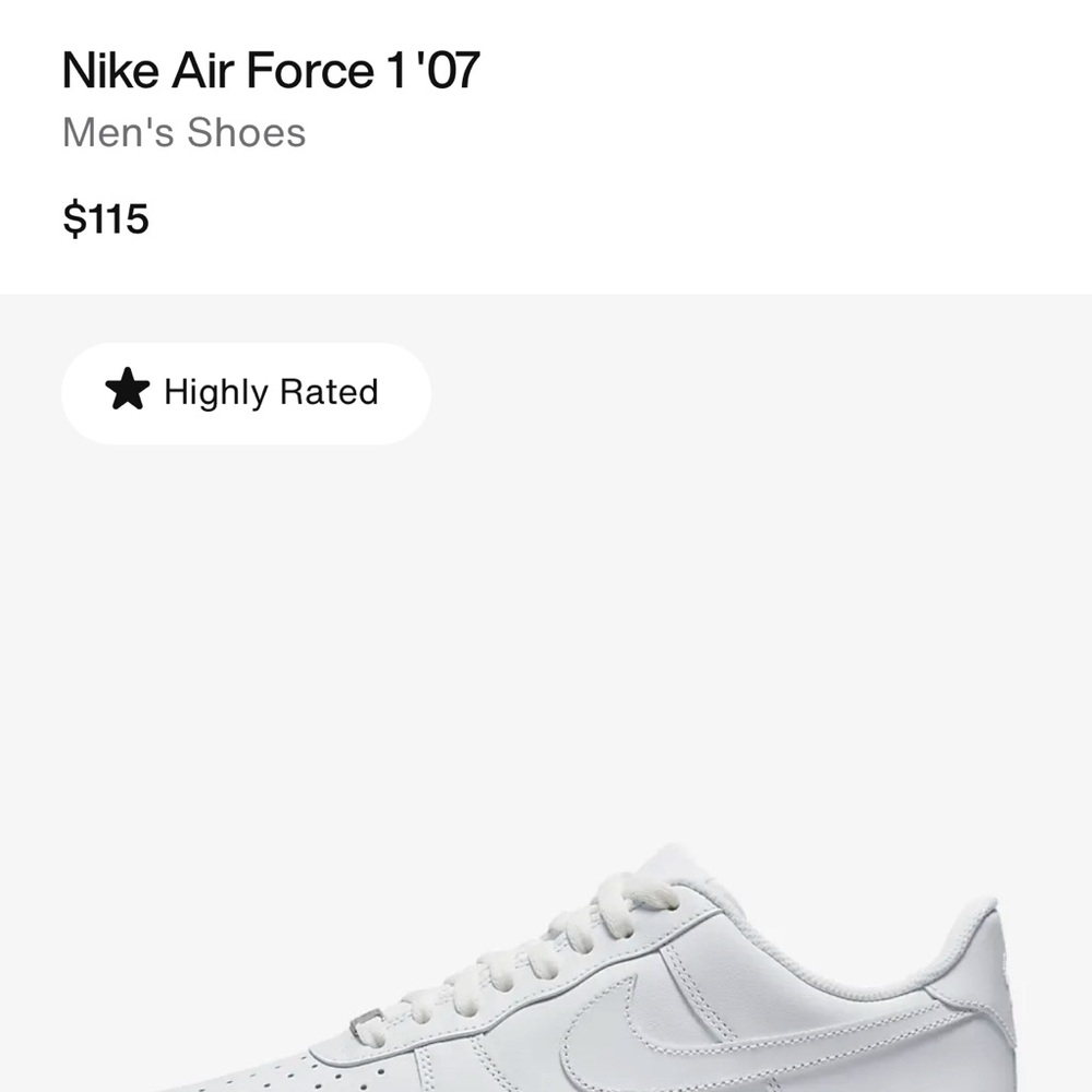 Nike Air force 1, Triple White, Men’s Size 9 - Picture 2 of 2